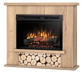 Tula - chimenea eléctrica independiente con calefacción por suelo radiante led - 26' - roble claro - 100 x 88 x 28