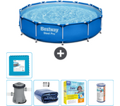 Paquete de piscina - bestway - alrededor - 305x305x76 cm + accesorios cb17