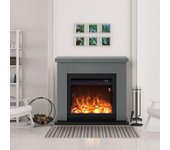 Fuego paolo antracita 1500w chimenea de pared con mando a distancia marco y quemador gris oscuro. chimenea eléctrica de suelo y pared paolo.