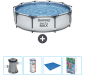 Paquete de piscina - bestway - alrededor - 305x305x76 cm + accesorios cb66