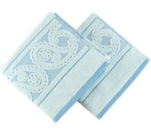 Juego de toallas de mano (2 piezas) azul y azul claro