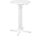 Mesa de bar alta - ø 70 cm - plegable - blanca