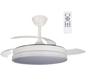 Ventilador de techo retráctil con luz led 45w silencioso surpino blanco cct dim ø106cm