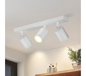 Zmh lámpara de techo de estilo industrial gu10 blanca, 3 focos, máx. 25 w, giratoria 350°, ideal para salón, dormitorio y cocina.