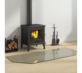 Placa de cristal para chimenea hexagonal 120x50 cm