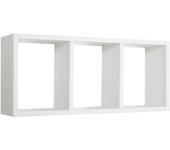 Estante rectangular de pared 3 compartimentos roble blanqueado mod. tristano