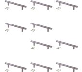 Emuca lote de 10 tiradores para mueble orlando, l400mm, intereje 320mm, acero, níquel satinado