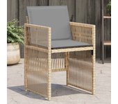 Vidaxl sillones jardín con cojines 4 uds ratán sintético beige mezcla