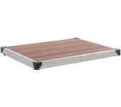 Vidaxl plato de ducha de jardín wpc acero inoxidable marrón 80x62 cm