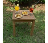 Mesa de centro cuadrada de teca maciza café 45 x 45 cm
