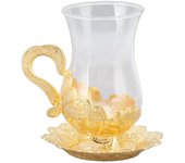 Tazas de café doradas, elegantes tazas de té europeas bellamente talladas, platillo de aleación de zinc retro, barra de mesa de té