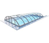 Cobertor de piscina horizon - 8,61x4,20 m - policarbonato compacto de 3 mm - color gris ral7037 - eco210 - altanka