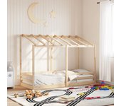 Cama infantil con techo 75x190 cm madera maciza de pino