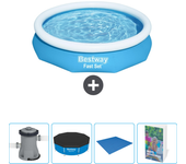 Paquete de piscina - bestway - alrededor - 305x305x66 cm + accesorios cb80