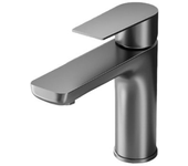 Grifo de lavabo de latón, color gris gunmetal. grifo de baño, agua fría y caliente, mezclador monomando para lavabo.