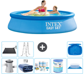 Paquete de piscina - intex - alrededor - 244x244x61 cm + accesorios a804