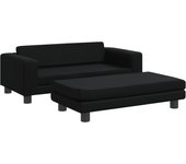 Sofá para niños | sofá de salón | sofá de descanso y reposapiés cuero sintético negro 100x50x30 cm cfw713558