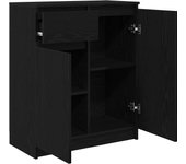 Aparador | aparador de comedor | armario de cocina con cajón roble negro 71x35x84 cm madera de ingeniería cfw13069