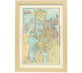 Nacnic pósters geográficos en estilo vintage mapa de europa central ilustraciones de antiguos mapamundis en tonos sepia a3 con marco color madera