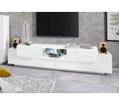 Vincenzo mueble para tv, aparador bajo de salón, base para mueble para televisión, 100% made in italy, 220x40h51 cm, blanco brillo