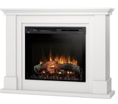 Luena - chimenea eléctrica independiente con calefacción por suelo radiante led - 28' - blanco mate - 125 x 95 x 31
