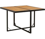 Maison exclusive - mesa de jardín ratán sintético madera acacia negro 109x107x74cm