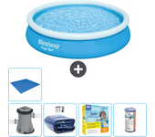Paquete de piscina - bestway - alrededor - 366x366x76 cm + accesorios cb16