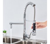 Auralum max mezclador cocina con ducha extraíble cromada,grifo eveir latón,rotativo 360°,grifería retráctil,grifo cocina 2 jets
