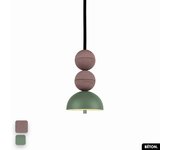 Lámpara colgante de hormigón - bosfor concrete | lila - verde | 2 bolas | led 14w