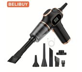 Aspiradora de mano inalámbrica de 78 w, para coche, con batería y 6 accesorios, 3000 mah, para coche y hogar.