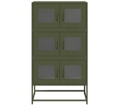Aparador | aparador de comedor | armario de cocina de acero verde oliva 68x39x123 cm cfw32663