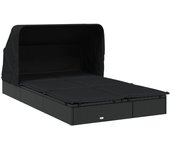 Tumbona de 2 plazas con techo abatible 213 x 118 x 97 cm negro 02_0012189