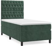 Somier de láminas con colchón verde oscuro 90x200 cm