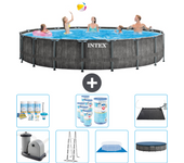Paquete de piscina - intex - alrededor - 549x549x122 cm + accesorios cb44