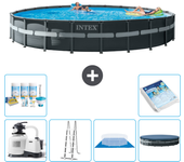 Paquete de piscina - intex - alrededor - 732x732x132 cm + accesorios a2976