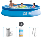 Paquete de piscina - intex - alrededor - 366x366x76 cm + accesorios cb84