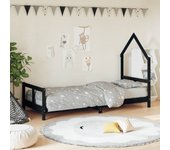 Vidaxl estructura de cama para niños madera de pino negro 80x200 cm
