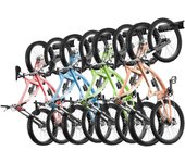 Vevor solución almacenamiento bicicletas,capacidad para 8 bicicletas y 7ganchos casco,portabicicletas montado en la pared para el hogar y el garaje