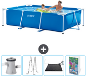 Paquete de piscina - intex - rectángulo - 260x160x65 cm + accesorios cb128