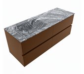 Mondiaz vica dlux 130cm mueble de baño color rust con 4 cajones. con lavabo cloud izquierda 1 orificio color lava