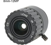 Lente cctv fija de seguridad de 8 mm 12 mp hd f1.2 1/2.5 con interfaz cs para cámara