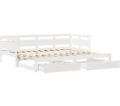 Cama para adulto | cama individual | sofá cama nido con cajones sin colchón blanco 90x190 cm cfw41742