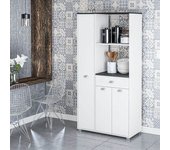 Mobelcenter - mueble auxiliar de cocina 3 puertas 1 cajón 2 huecos - blanco y gris grafito - ancho: 90 cm x fondo: 40 cm x alto: 180 cm (1397)