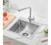 Auralum max cocina 1 bandeja inoxidable 304 cepillado 45x45cm fregadero empotrado y para colocar fregadero con agujero montaje para grifo,modelo ue