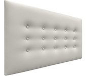 Dhome cabecero de polipiel con 3 hileras de botones cabezal tapizado cama lujo (blanco hueso, 105cm)