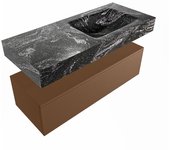 Mondiaz alan-dlux 110cm mueble de baño rust 1 cajón. con lavabo cloud derecho 1 orificio color lava
