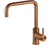 Mezclador de fregadero de cocina en acero inoxidable color pvd cobre cepillado con caño regulable pollini nf0001r - cobre cepillado pvd