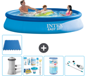 Paquete de piscina - intex - alrededor - 366x366x76 cm + accesorios a1052