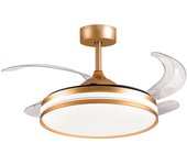 Ventilador de techo kepler bel air 72w aspas retráctiles mando a distancia oro ø108 cm