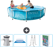 Paquete de piscina - intex - alrededor - 305x305x76 cm + accesorios cb106